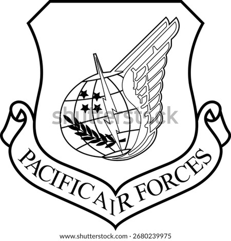 USFA Pacific Air- Forces.eps, Wood cutting, Digital, cnc cut, Eps file