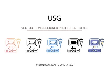 USG icon design with white background stock illustration