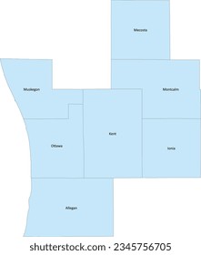 US-Grand Rapids-Kentwood-Muskegon, MI Combined Statistical Area (CSA) with counties