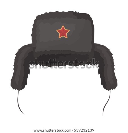 Ushanka icon in cartoon style isolated on white background. Russian country symbol stock vector illustration.