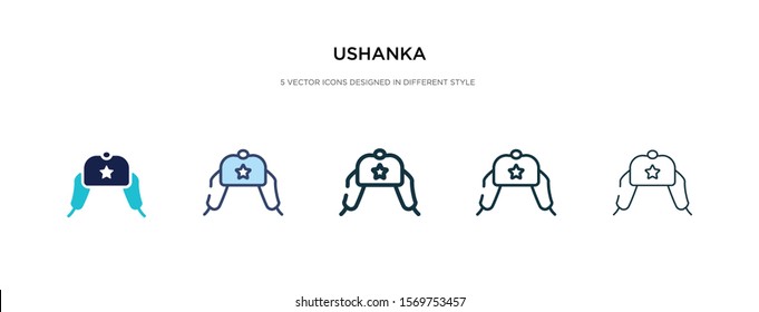 ushanka icon in different style vector illustration. two colored and black ushanka vector icons designed in filled, outline, line and stroke style can be used for web, mobile, ui