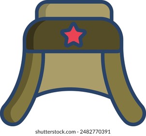 Ushanka linear color illustration icon