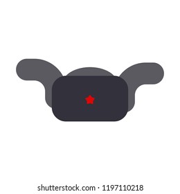 Ushanka Russian Folk traditional hat winter. Headgear in Russia
