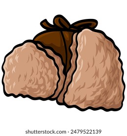 Ushanka Russian Hat Warm Fur Winter Cap Illustration Vector