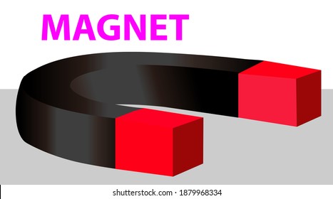 u-shaped magnet on white background