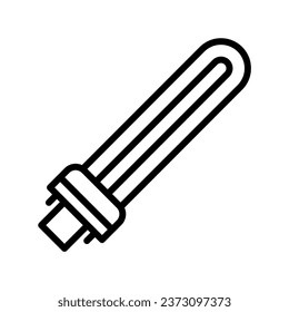U-shaped UV lamp without ozone black line icon. Pictogram for web page, mobile app, promo.