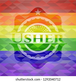 Usher lgbt colors emblem 