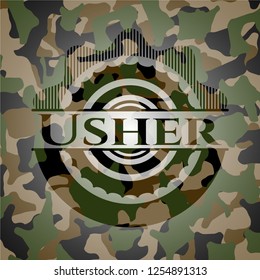 Usher on camouflage pattern