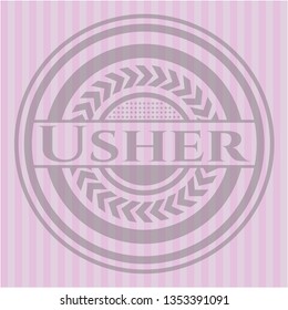 Usher retro pink emblem