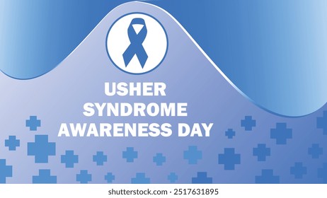 Síndrome de Usher Projeto de banner de vetor Dia de Consciência com formas geométricas e cores vibrantes em um fundo horizontal.