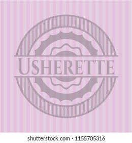 Usherette badge with pink background