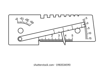 USHS-3 Welder Template. Measuring tool and instrument for high-precision measurements for industry 
and business. Vector illustration isolated on white background.

