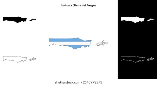 Ushuaia department (Tierra del Fuego) outline map set