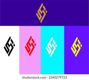 Iniciales del logotipo de EE.UU. letras fuente de arte premium creativa idea minimalista icono de plantilla vectorial