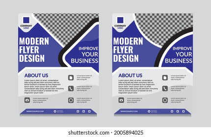 usiness abstract vector template. Brochure design  modern layout cover  annual report  poster  flyer in A4 with circles and triangles in blue color  geometric shapes for technology  science  market on