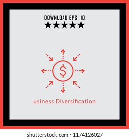 usiness Diversification  line icon