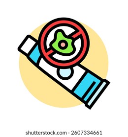 using antibacterial toothpaste color icon vector. using antibacterial toothpaste sign. isolated symbol illustration