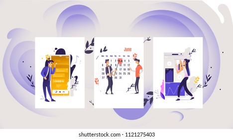 Using application banners set - people customizing app settings isolated on white background. Computer and mobile software with user-friendly interface concept in cartoon vector illustration.