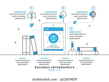 Using a business tablet To lead to success. Eps10 vector.