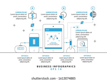 Using a business tablet To lead to success. Eps10 vector.