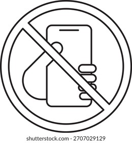 using cellphones is prohibited. attention icon. handphone icon. 