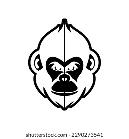 Using a clean white backdrop, the black monkey vector logo is artistically separated.