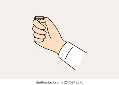 Using coin for toss up and choosing between heads and tails, to make difficult decision and avoid agony of choice. Toss up method is used by persons hand tossing token in hopes of good luck