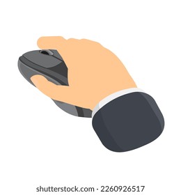 Using a computer mouse. Click on the button of a computer mouse, vector illustration