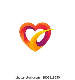uso del concepto de forma colorida del corazón