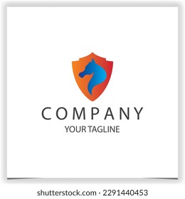 using the concept of a gradient horse's head shield logo premium elegant template vector eps 10