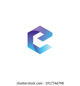 using the concept of the letter E and cube with full color, into a unique and interesting concept 