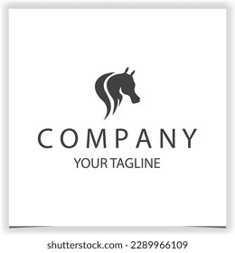 using the concept of a  silhouette horse's head logo premium elegant template vector eps 10