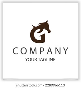 using the concept of a  silhouette horse's head letter g logo premium elegant template vector eps 10