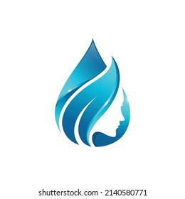 using the concept of water drops, leaves and a woman's face 