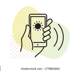 Using Contact Tracing App For Coronavirus - Icon As EPS 10 File