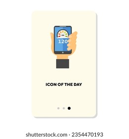 Using digital device flat vector icon. Internet connection, application isolated vector. Mobile device and technology concept. Vector illustration symbol elements for web design