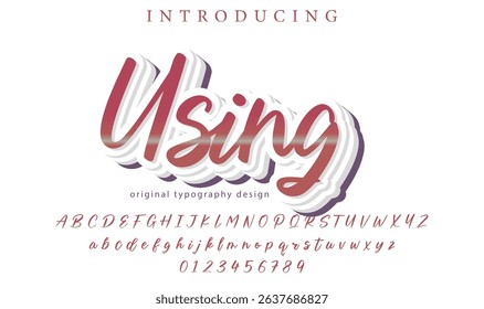 Using – Elegant 3D Handwritten Font with Soft Gradient Style for Modern Design
