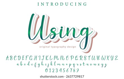 Using - Elegant 3D Script Font with Handwritten Style for Modern Typography and Branding