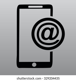 Using e-mail by phone vector icon