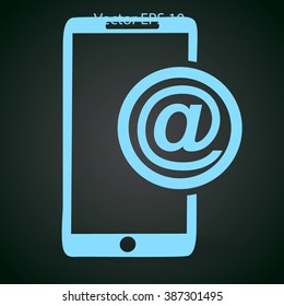 Using e-mail by phone vector icon