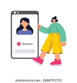 Uso del reconocimiento facial para un Inicio de sesión seguro o una ilustración de pago