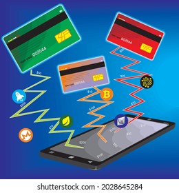 using financial applications and digital currencies. The user's future payment method receives money on his smartphone
