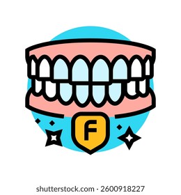 using fluoride treatments color icon vector. using fluoride treatments sign. isolated symbol illustration