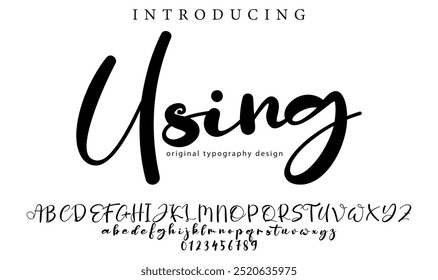 Using Font Stylish brush painted an uppercase vector letters, alphabet, typeface