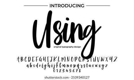 Using Font Stylish brush painted an uppercase vector letters, alphabet, typeface