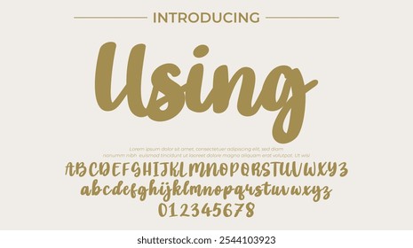 Using Font Stylish brush painted an uppercase vector letters, alphabet, typeface