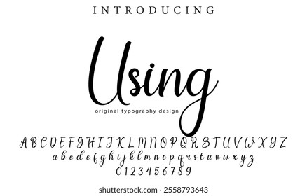 Using Font Stylish brush painted an uppercase vector letters, alphabet, typeface
