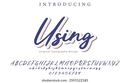 Using Font Stylish brush painted an uppercase vector letters, alphabet, typeface