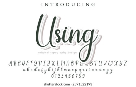 Using Font Stylish brush painted an uppercase vector letters, alphabet, typeface