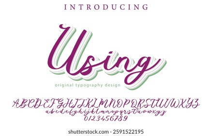 Using Font Stylish brush painted an uppercase vector letters, alphabet, typeface